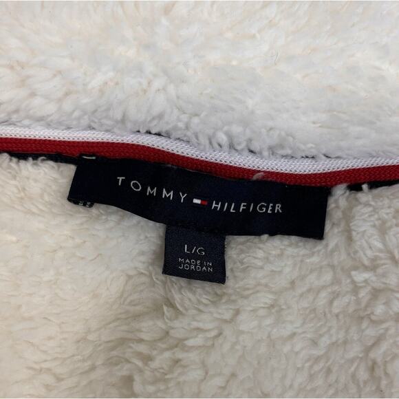 Tommy Hilfiger Women's Size L White Sherpa Half Zip Pullover Jacket Y2K Gorpcore - Picture 6 of 10